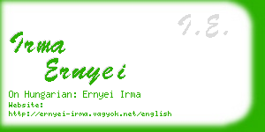 irma ernyei business card